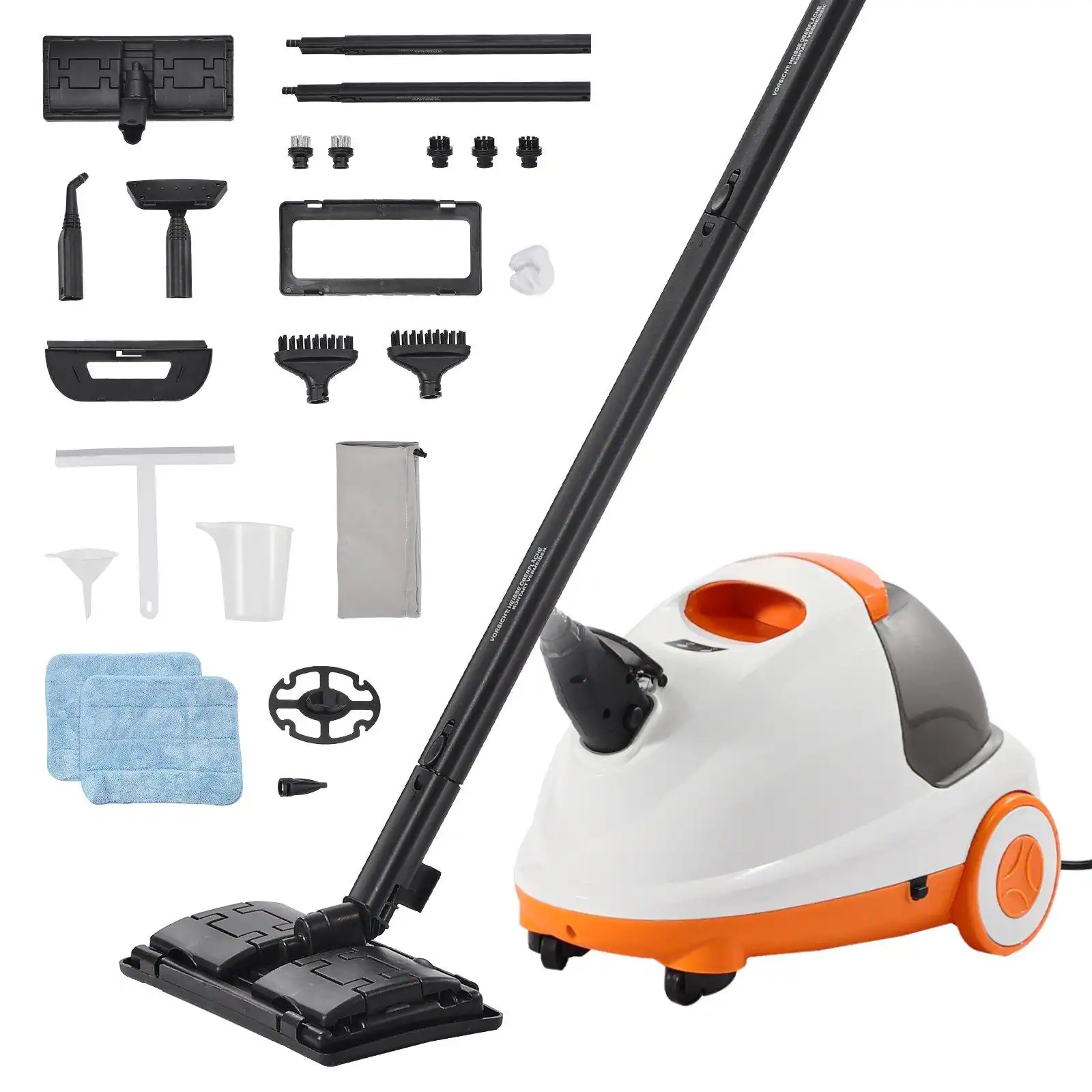 Front. Glintex - 2000W Steam Cleaner Multipurpose Steamer with 27 Accessories 51 oz Tank Heavy Duty Cleaning for Floors Windows Cars.