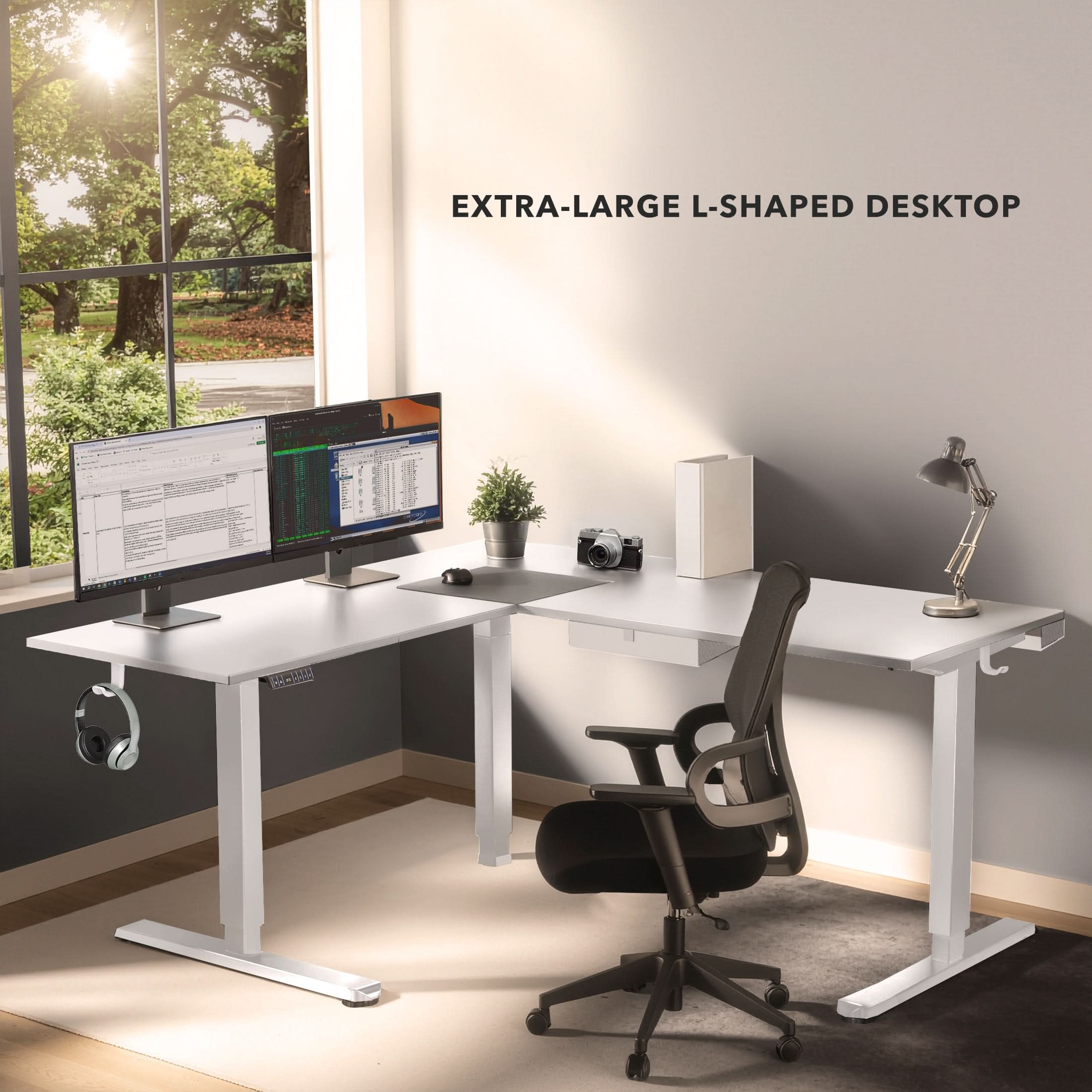 EXTRA-LARGE L-SHAPED DESKTOP