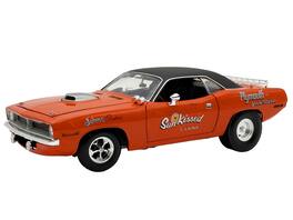 1970 Plymouth HEMI Cuda Vitamin C Orange with Black Vinyl Top Limited Edition to 444 pieces 1/18 Model Car by ACME