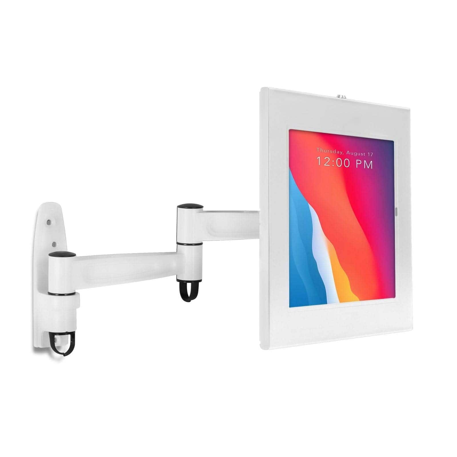 Mount-It! - Anti-Theft Tablet Wall Mount with Lockable Enclosure & Swing Arm for iPad, iPad Air & iPad Pro - White