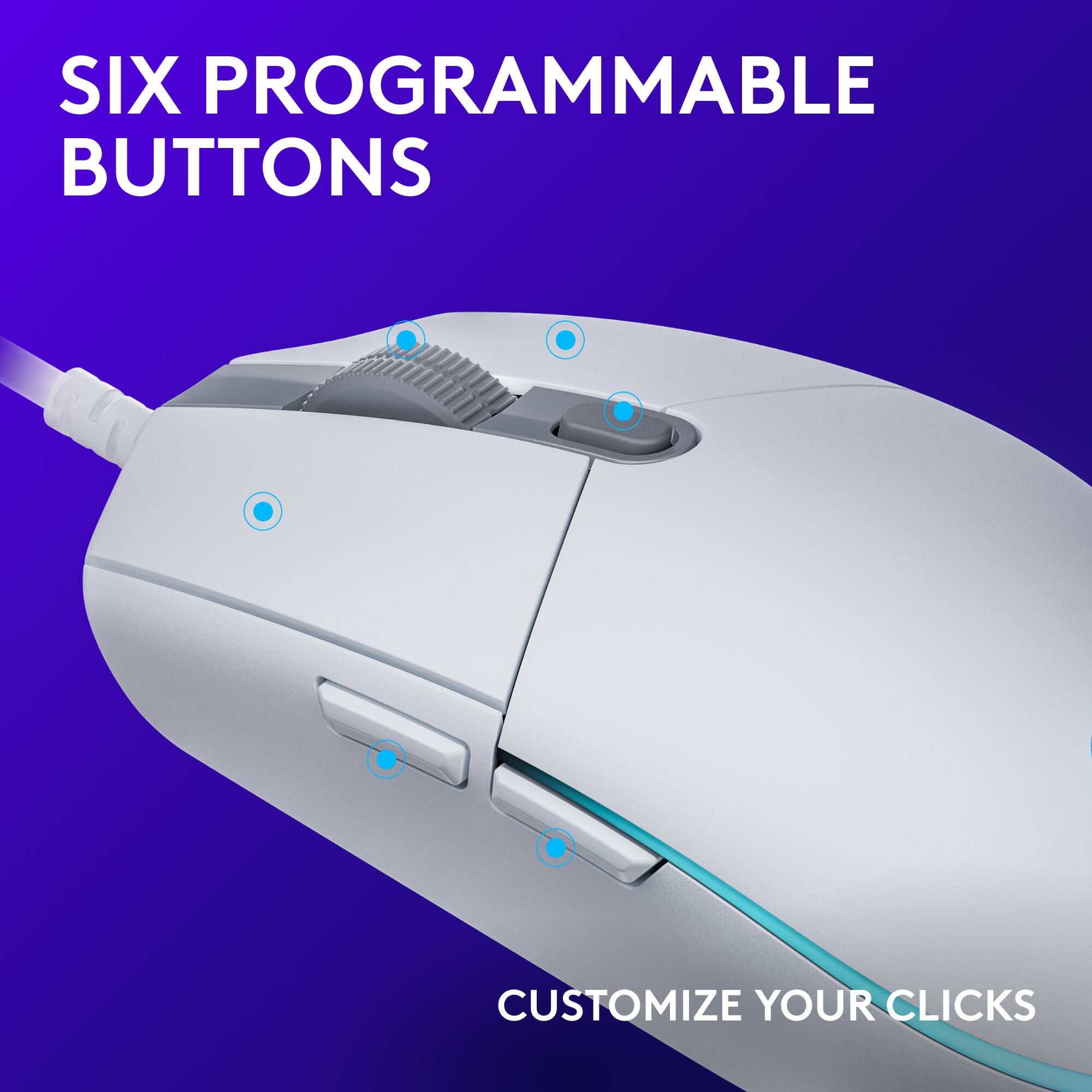 Six Programmable Buttons Customize Your Clicks
