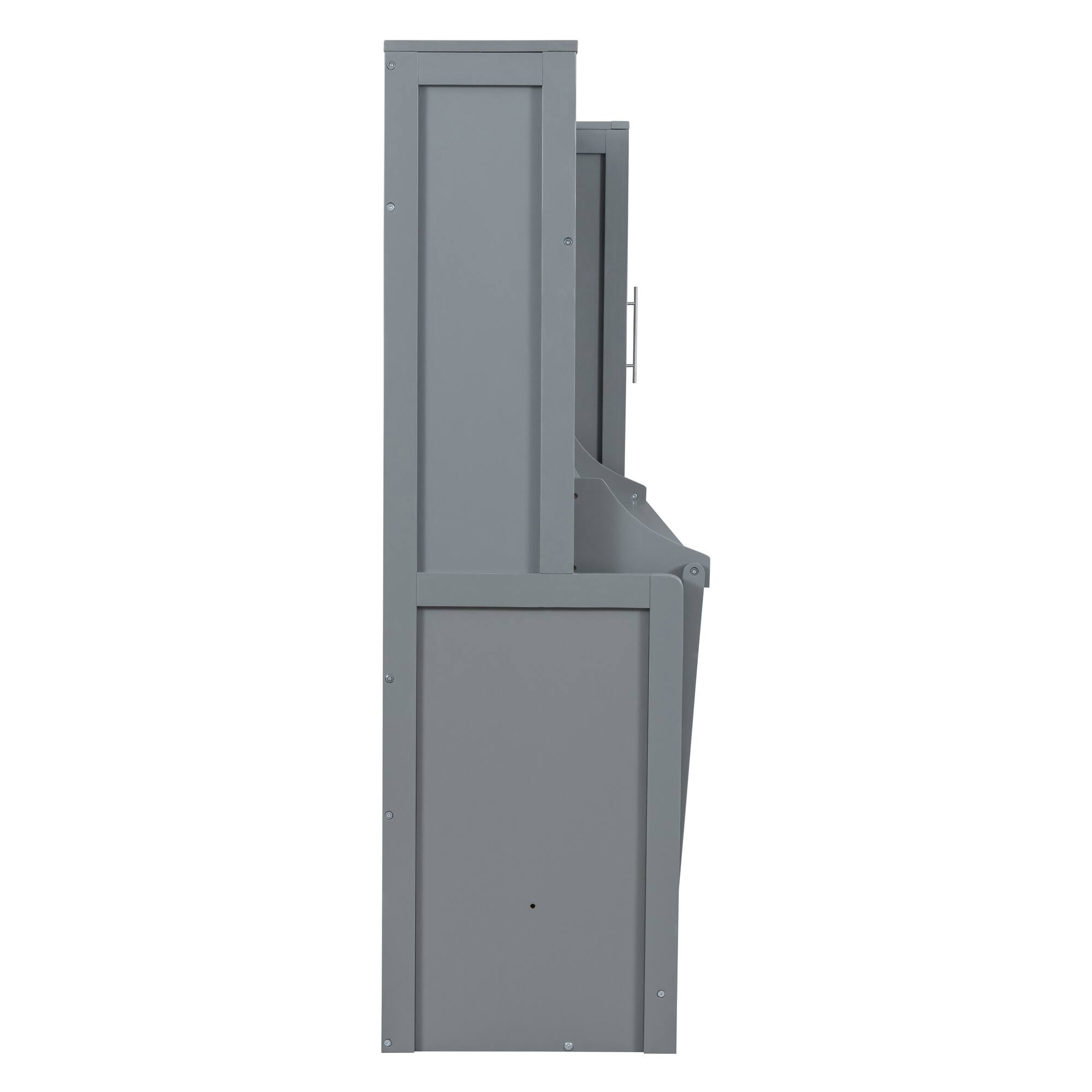 Alt View 6. Tiramisubest - Queen Size Murphy Bed with Closet and Drawers, Gray (112" L x 65" W x 79" H, 331 lbs) - Gray.