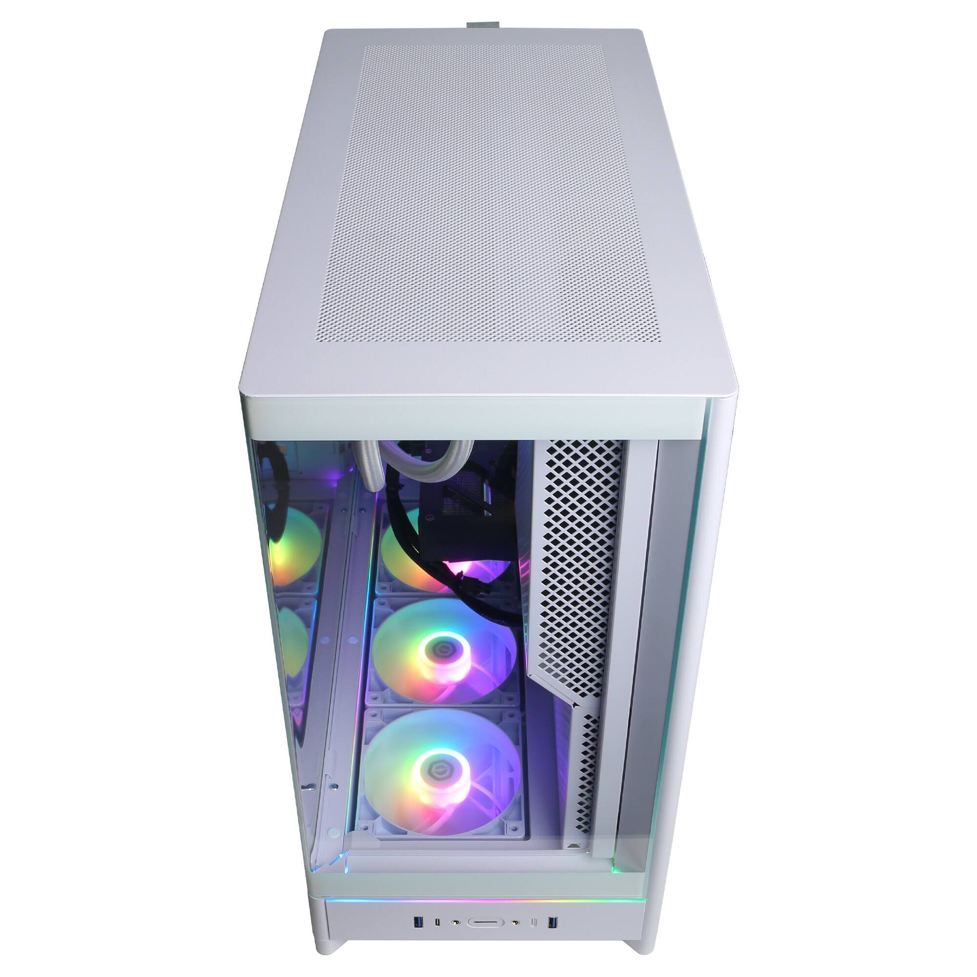 Alt View 2. CyberPowerPC - Gaming Desktop - AMD Ryzen 7 9850X3D - NVIDIA GeForce RTX 5070 12GB - 32GB DDR5 - 1TB PCIe 4.0 SSD - White.