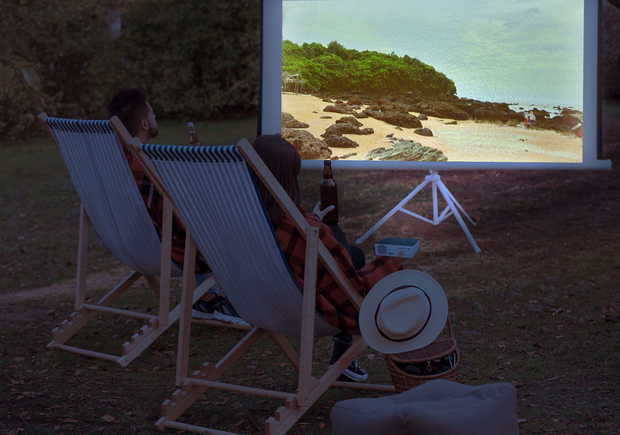 Alt View 13. AAXA - P6X DLP Pico Projector, 4 Hour Battery, USB-C Input, Wireless Mirroring, 1000 Lumens, HDMI/USB/TF Input, 1080p Support - Gray/Black.