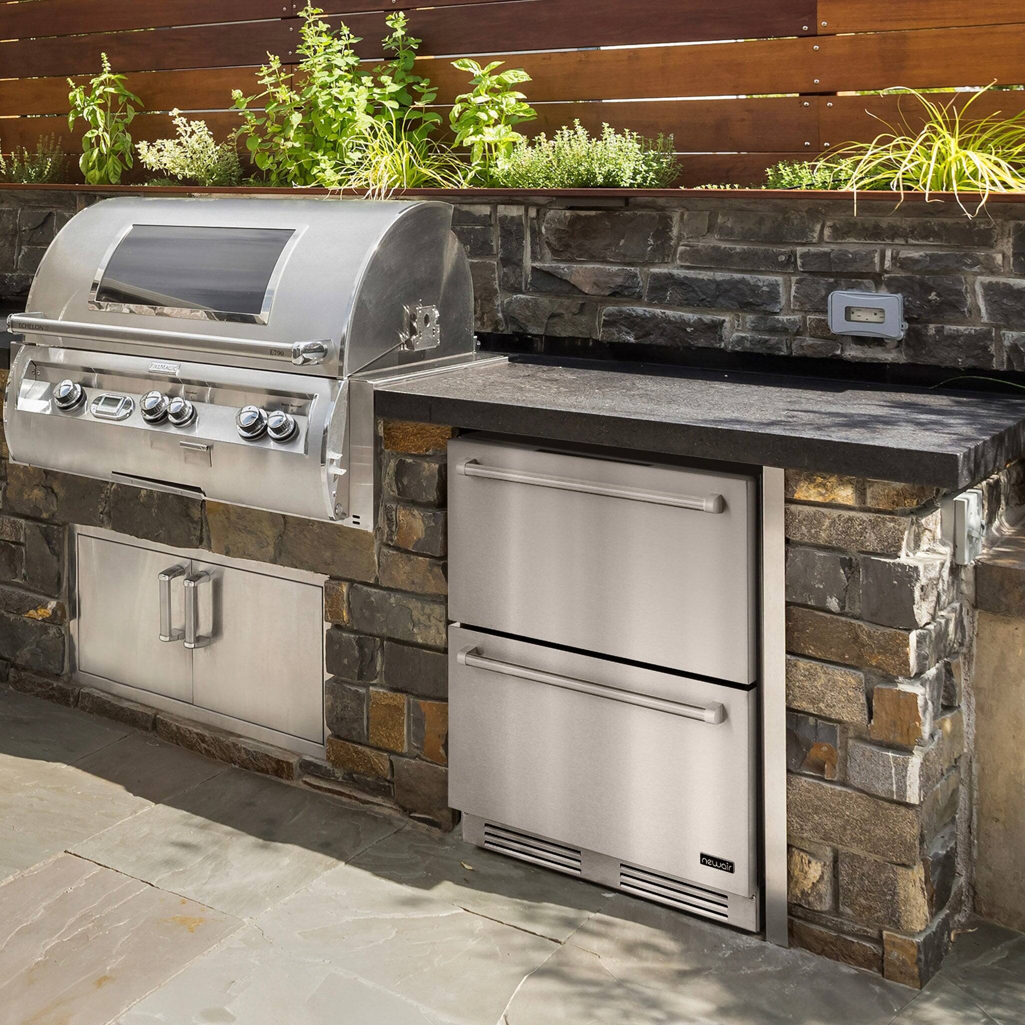 Alt View 9. NewAir - 24 inch Refrigerator and Outdoor Freezer, Undercounter Refrigerator Freezer Convertible with Dual Zone Cooler and Drawer - Stainless Steel.