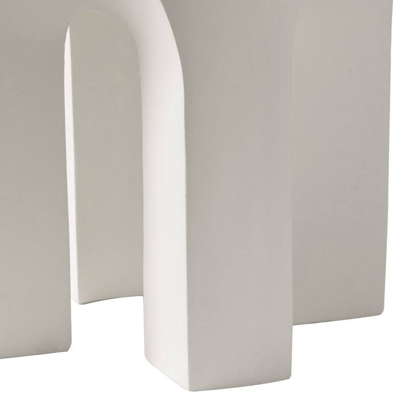 Alt View 5. LeisureMod - Crus Arched Fiberstone Side Table, Heavy Duty & Indoor/Outdoor Modern Accent Table - White.