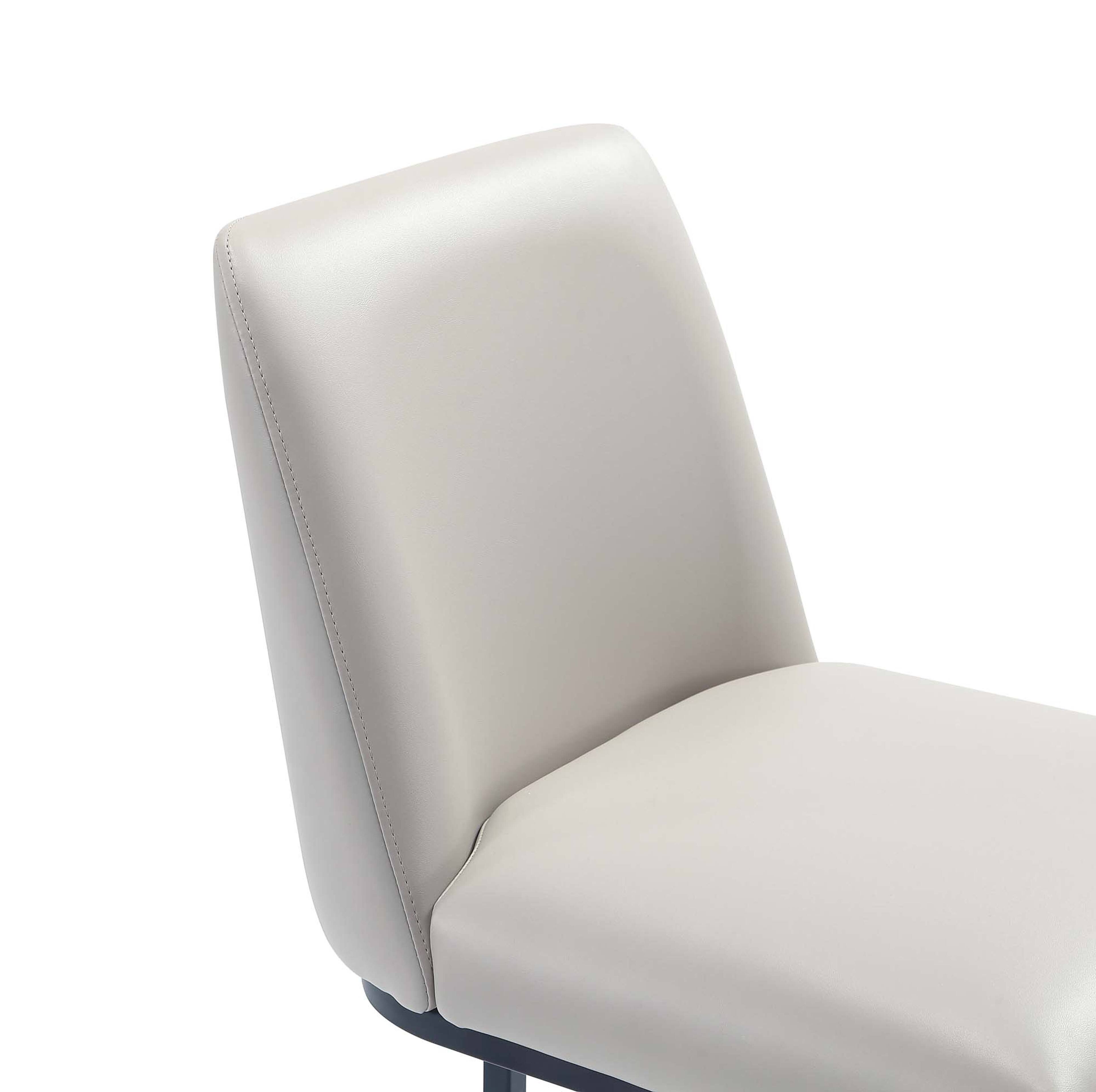 Alt View 1. Manhattan Comfort - Serena Modern Metal Upholstered Barstool - Light Gray.