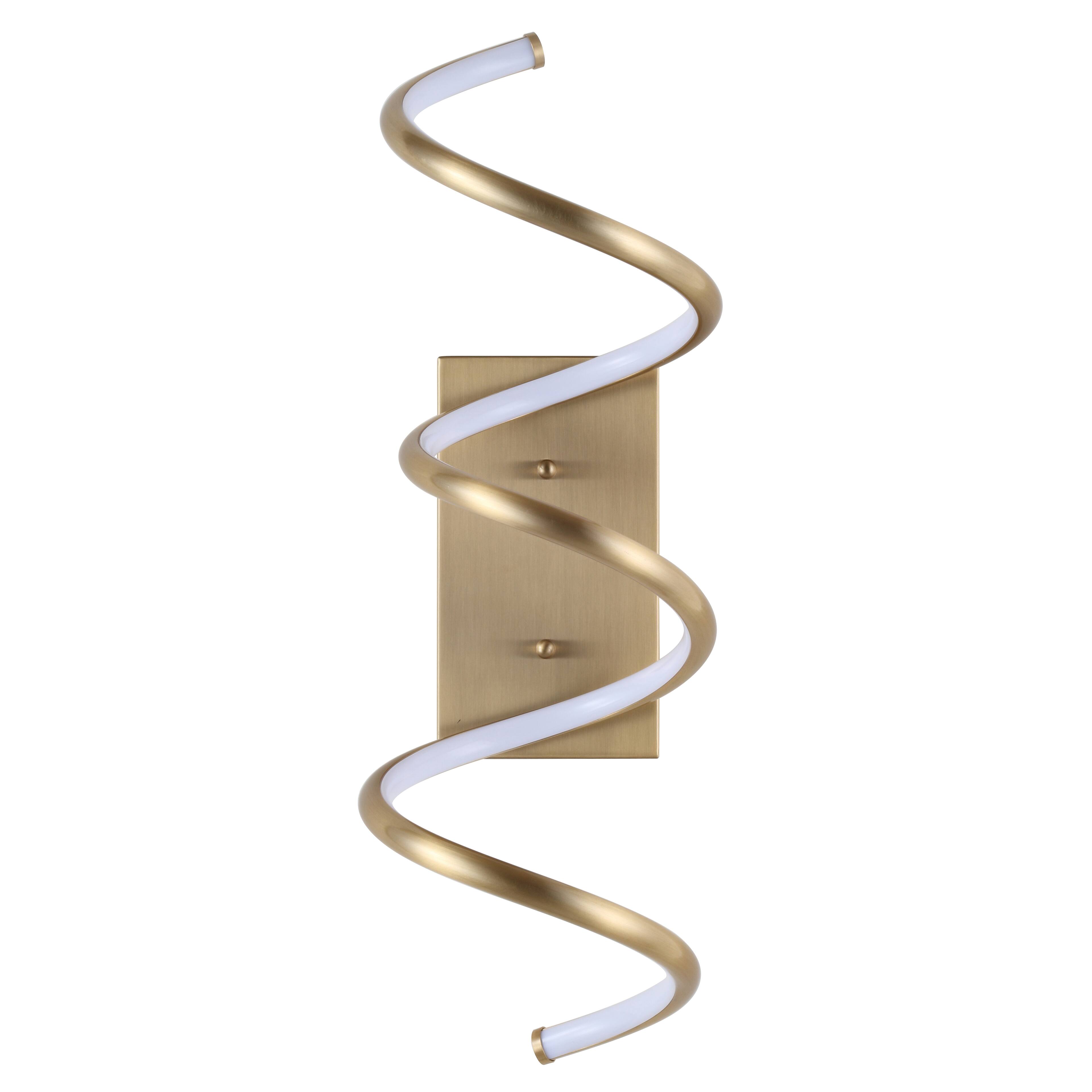 Alt View 5. Jonathan Y - Scribble 7" Modern Metal Integrated LED Vanity Light Sconce, Gold - Gold.