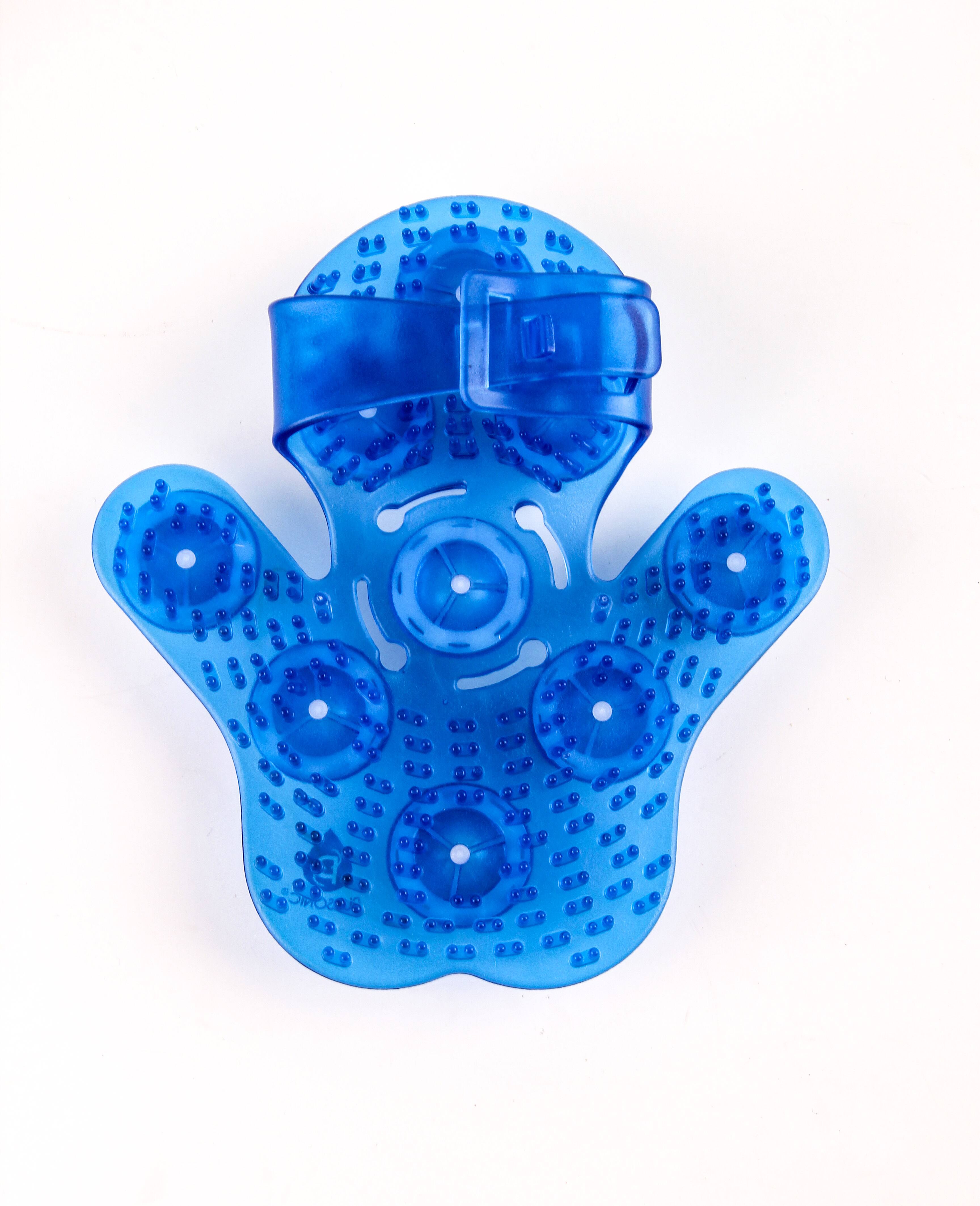 Back. Pursonic - Palm Shaped Massage Glove - Blue.