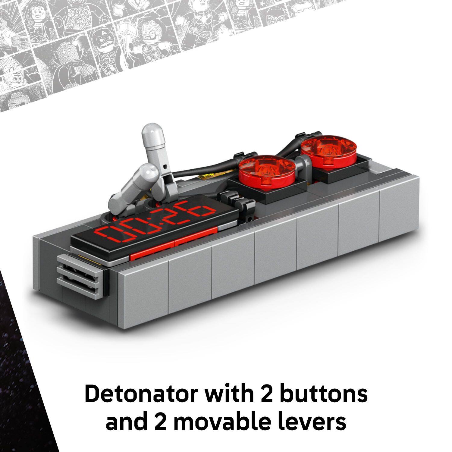 Detonator with 2 buttons and 2 movable levers