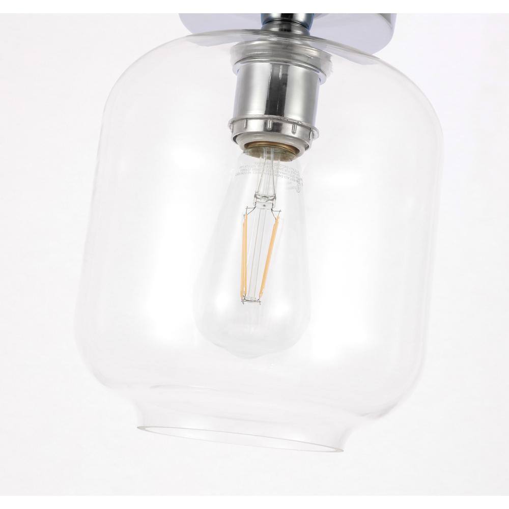 Left. Living District - Collier 1 light Chrome and Clear glass Flush mount - Chrome And Clear Glass.