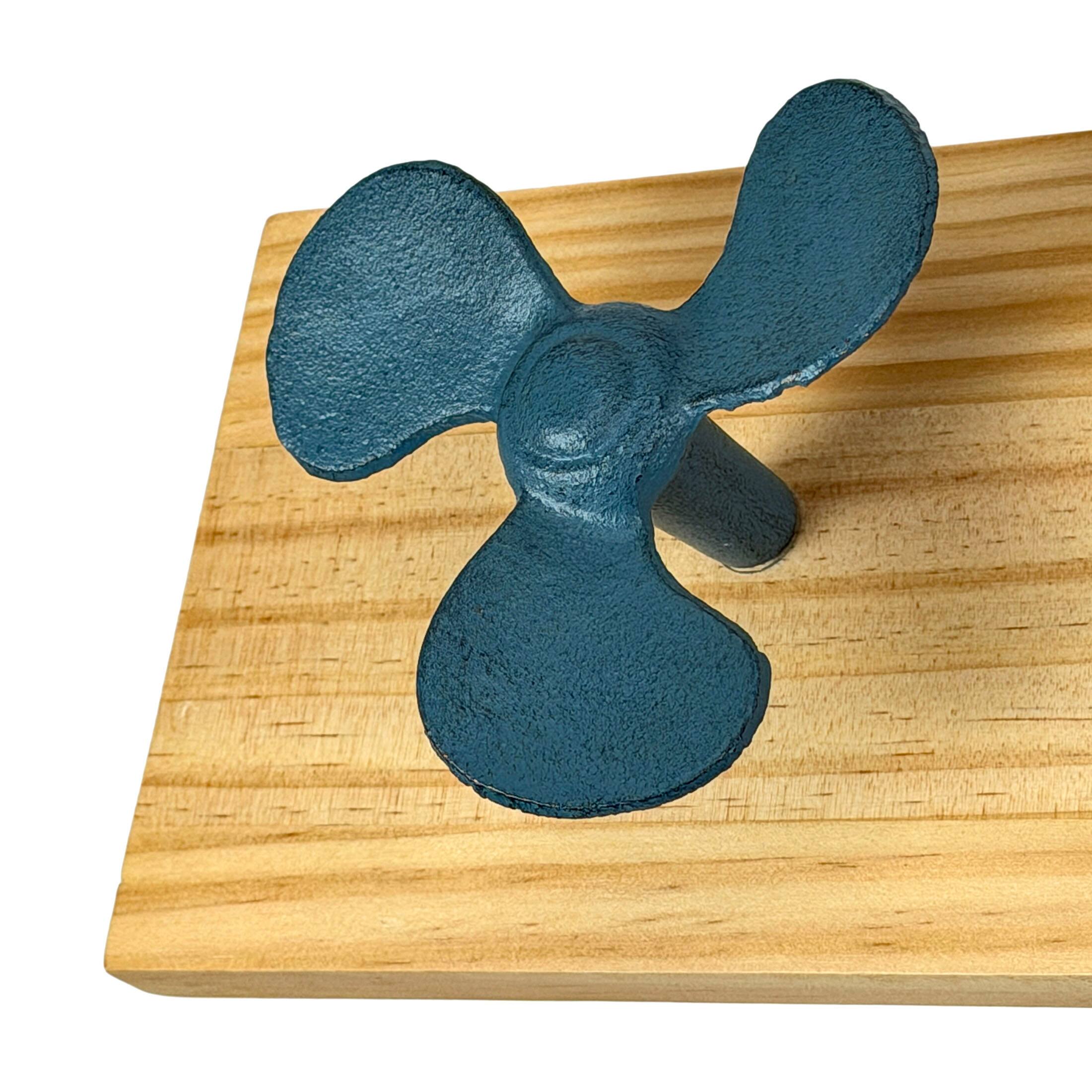 Alt View 2. Zeckos - Boat Propeller Wall Hook Rack 24in Wood Board Nautical Beach House Decor - Multicolored.