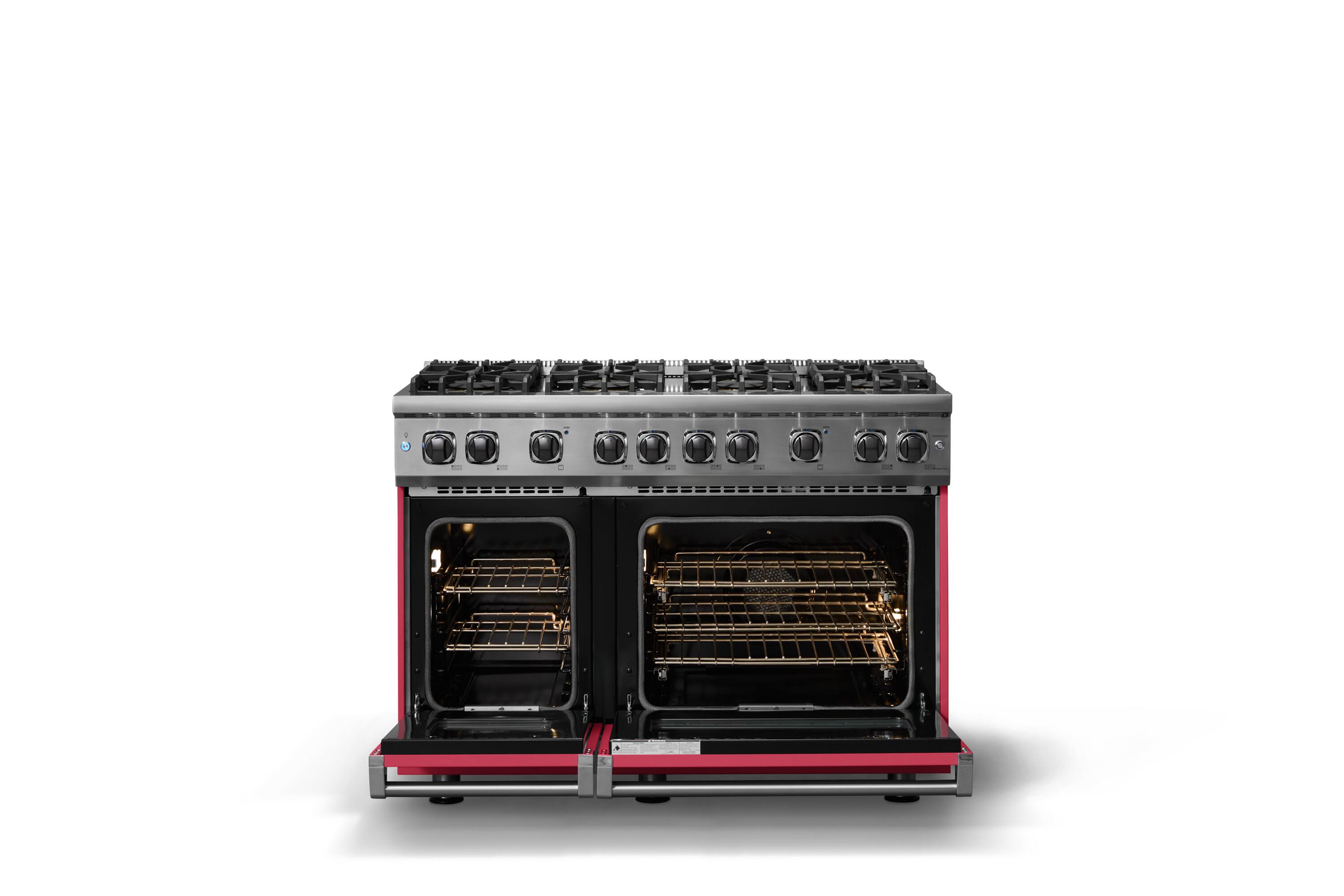 Alt View 3. Viking - 6.1 Cu. Ft. Professional 5 Series Freestanding Double Oven Liquid Propane Gas Convection 8 Burner Range - Valentine.