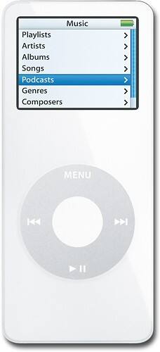 Front Standard. Apple® - iPod™ nano 1GB* MP3 Player<!-- Apple --> - White.