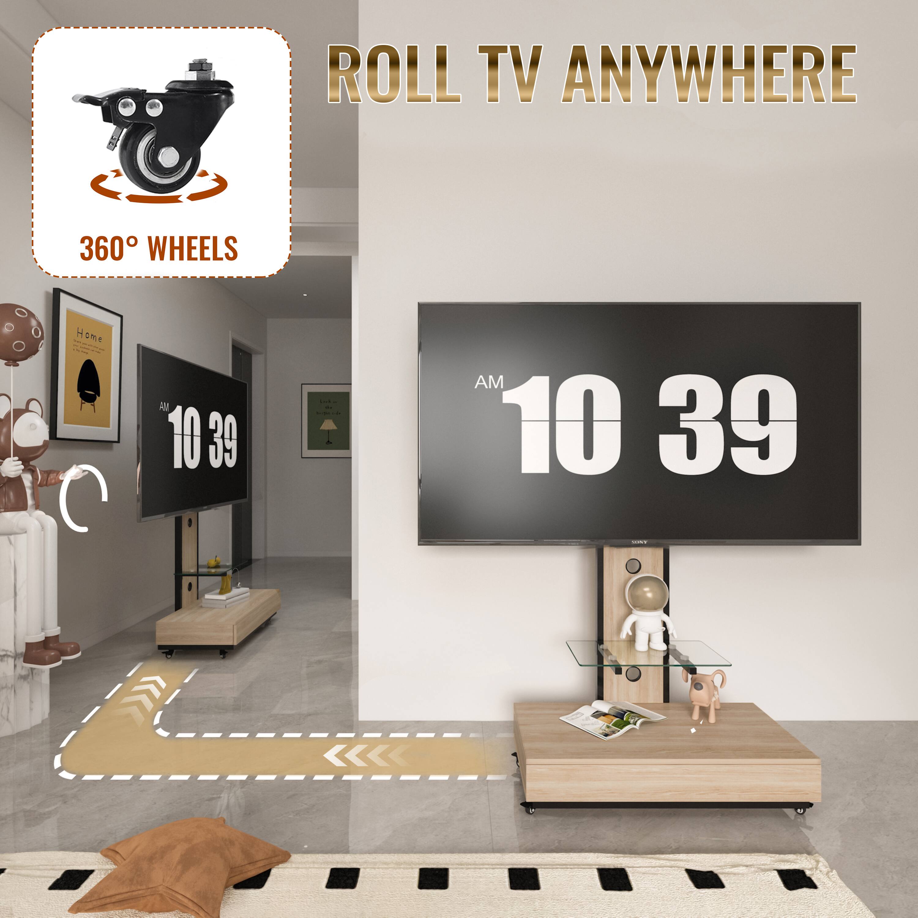 ROLL TV ANYWHERE  
360° WHEELS