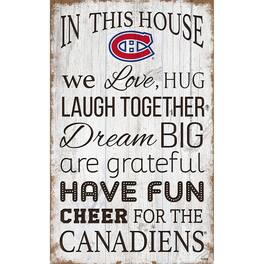 Fan Creations - Montreal Canadiens 11'' x 19'' Team In This House Sign - Multicolor