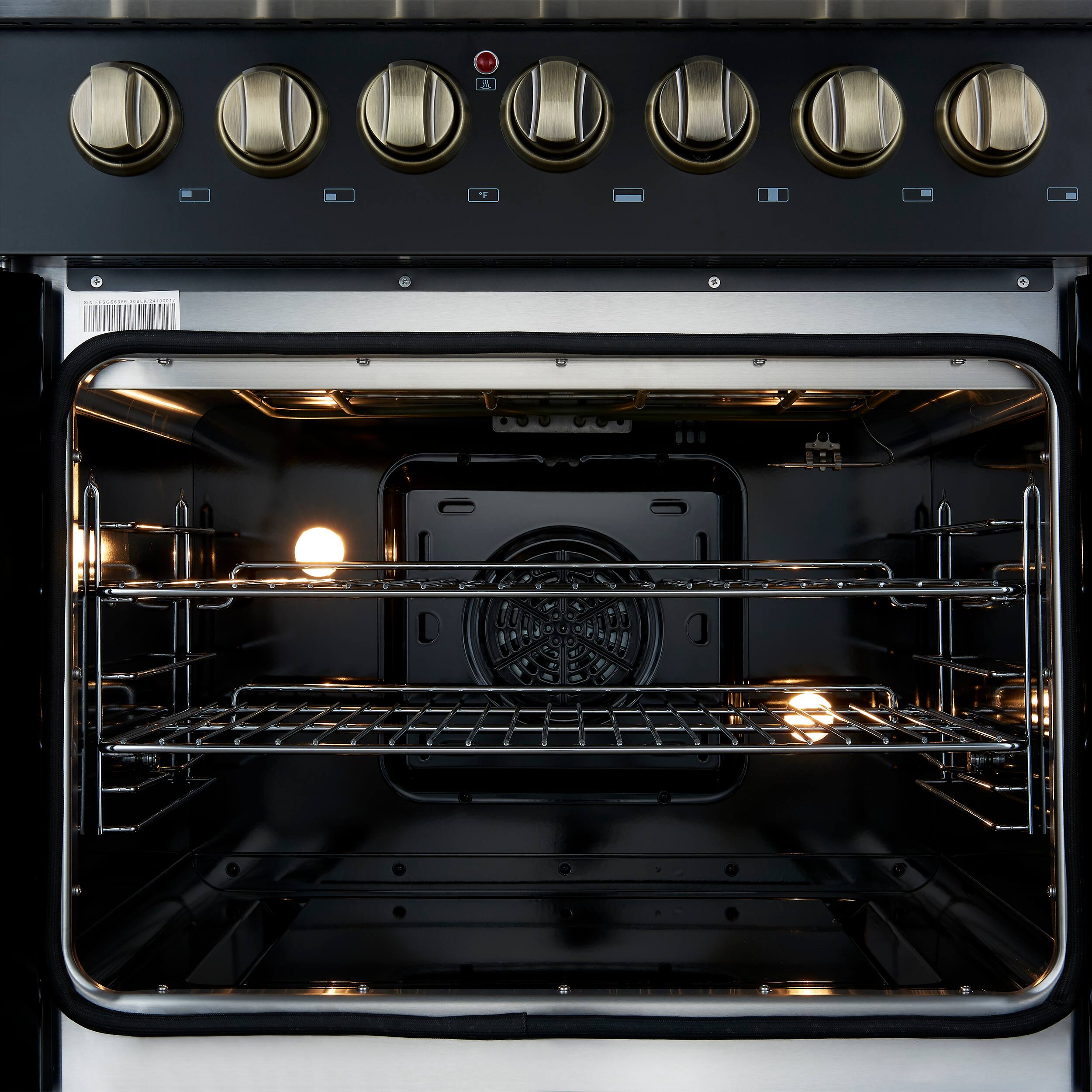 Alt View 5. Forno Appliances - Galiano 4.32 Cu. Ft. Freestanding Dual Fuel True Convection Range - Black.
