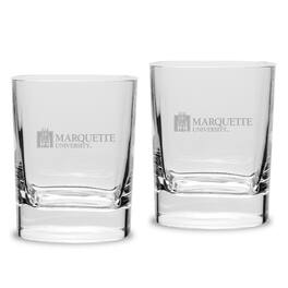 Jardine - Marquette Golden Eagles 11.75oz. Square Double Old Fashioned Glass Set - Multicolor