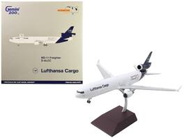 GeminiJets - McDonnell Douglas MD-11F Commercial Aircraft Lufthansa Cargo Tail Gemini 200 - Interactive Series 1/200 - White with Blue