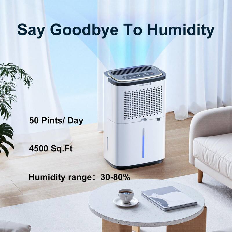 Say Goodbye To Humidity

50 Pints/ Day

4500 Sq.Ft

Humidity range: 30-80%