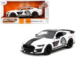 Jada - 2020 Ford Mustang Shelby GT500 #65 Top and Stripes "Ford Performance" "Bigtime Muscle" Series 1/24 - White With Black
