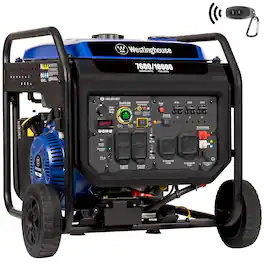 Westinghouse - 10,000-Watt Gas Powered Portable Inverter Generator with Remote Start, Low THD and 50 Amp Outlet for Home Backup - Blue
