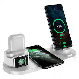 YONWAY - 6 in 1 Wireless Charger Stand Pad for iPhone, Fast Charging Dock Station Compatible with iPhone, Watches, Airpods