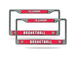 Rico Industries - Los Angeles Clippers NBA (Set of 2) Chrome Metal License Plate Frames - Multi
