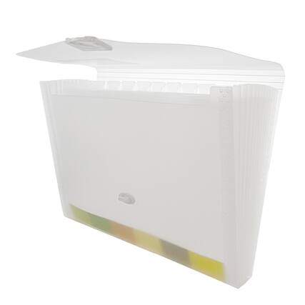 Front. BAZIC Products - Translucent 13-Pocket Letter Size Poly Expanding File.