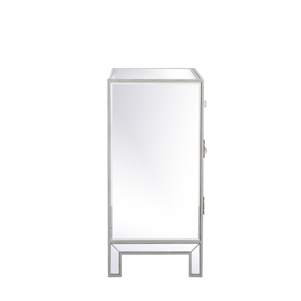 Angle. Elegant Decor - 29 in. mirrored cabinet in antique silver - Antique Silver.