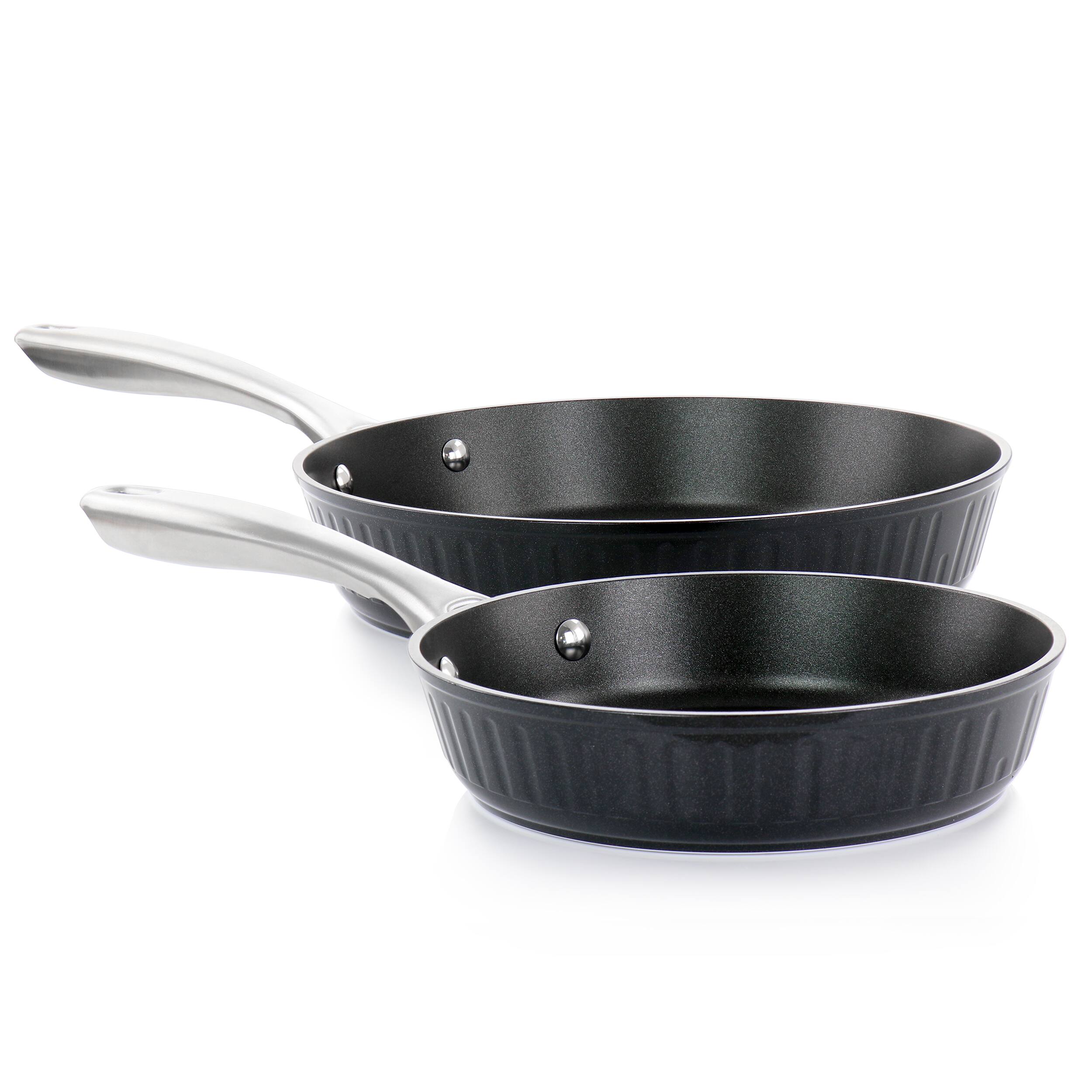 Alt View 3. Kenmore - Kenmore Logan 10 Piece Aluminum Nonstick Cookware Set in Black with Wood Utensils - Black.