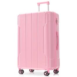 BreeBe - Hardshell Luggage, Lightweight Durable ABS Suitcases with Double Wheels, Expandable 28-inch Checked Luggage 28' - Pink