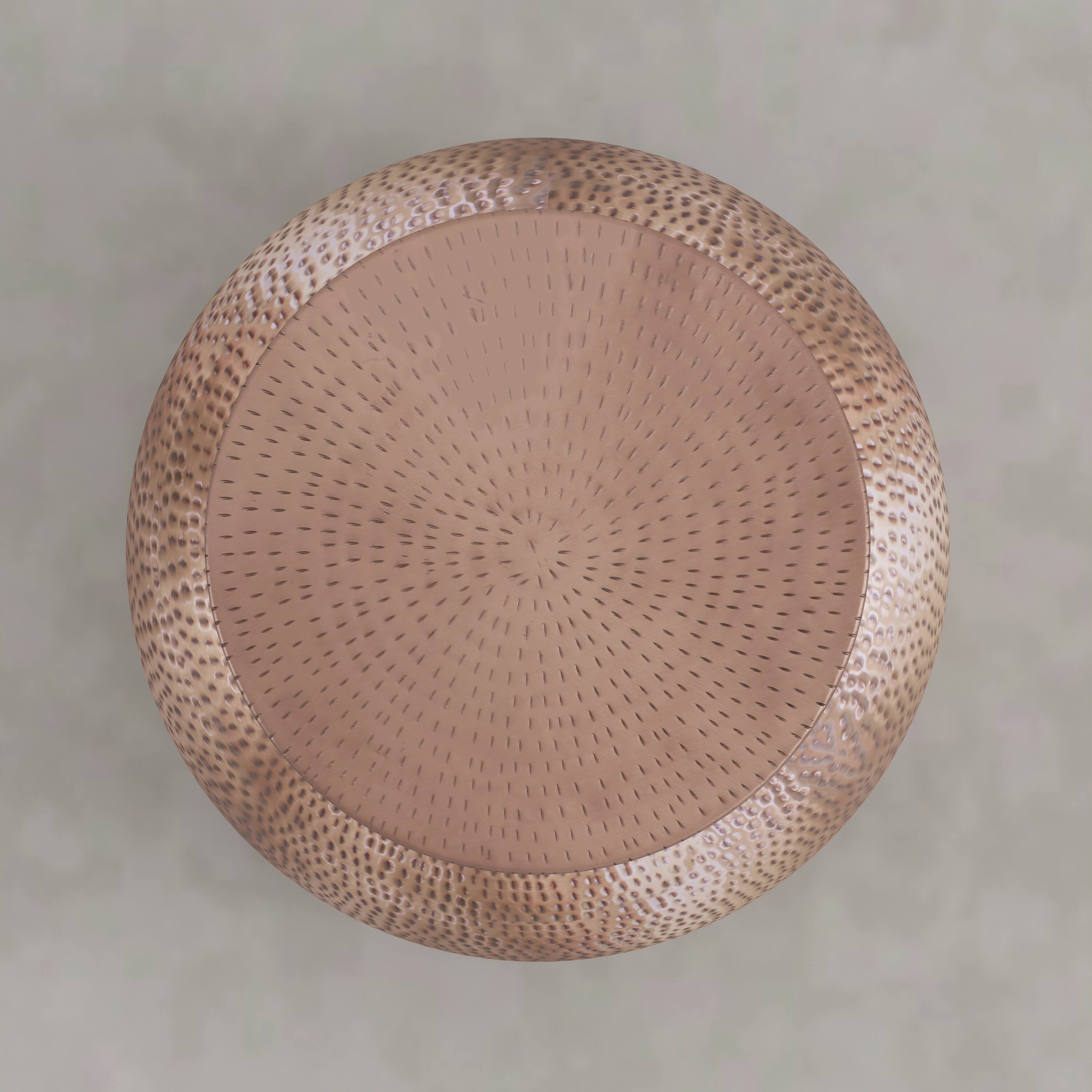 Alt View 1. Simpli Home - Griffen 19 inch Wide Solid Metal Drum Storage Accent Table, Burnished Copper - Burnished Copper.