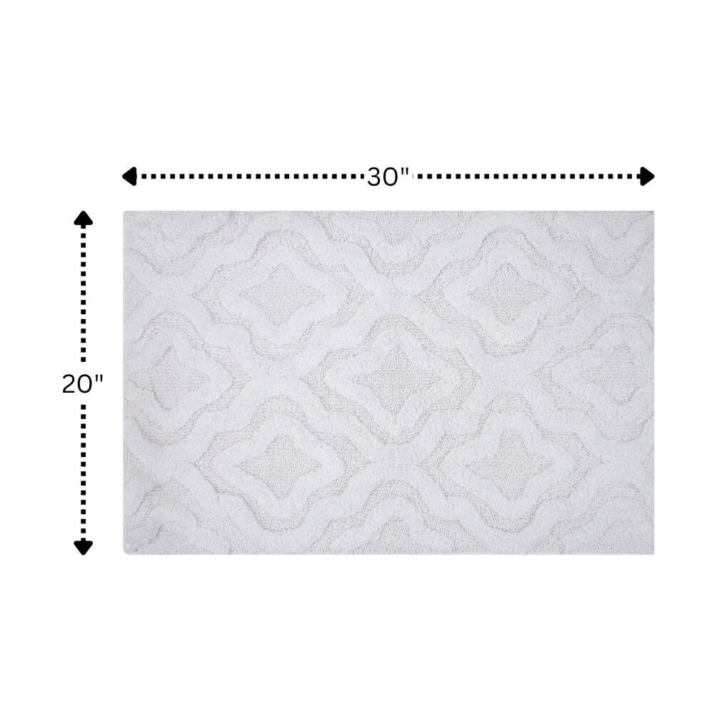 Alt View 4. Knightsbridge - Knightsbridge Cotton Non-Skid Bath Rug - Elegant White Design - white.