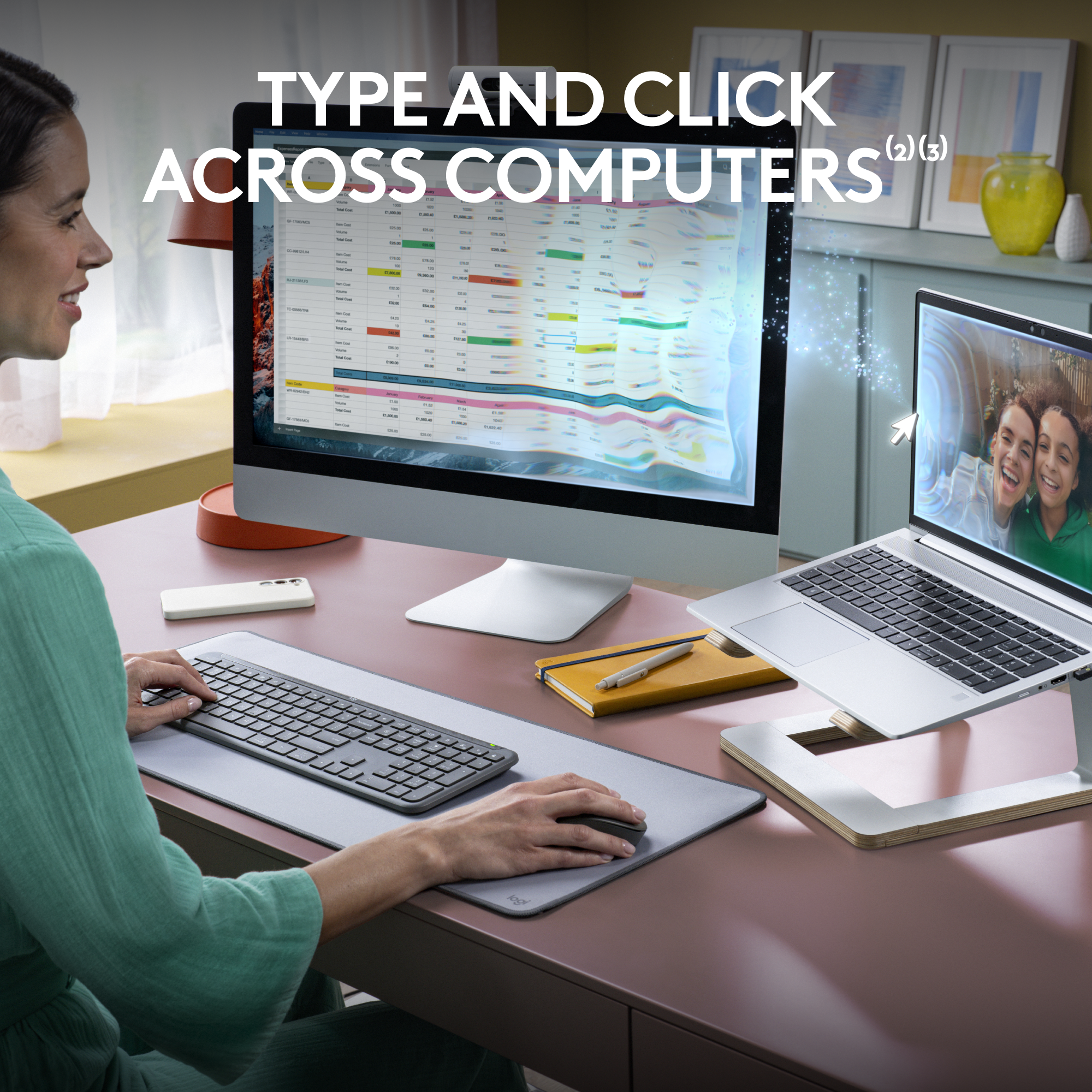 TYPE AND CLICK ACROSS COMPUTERS.