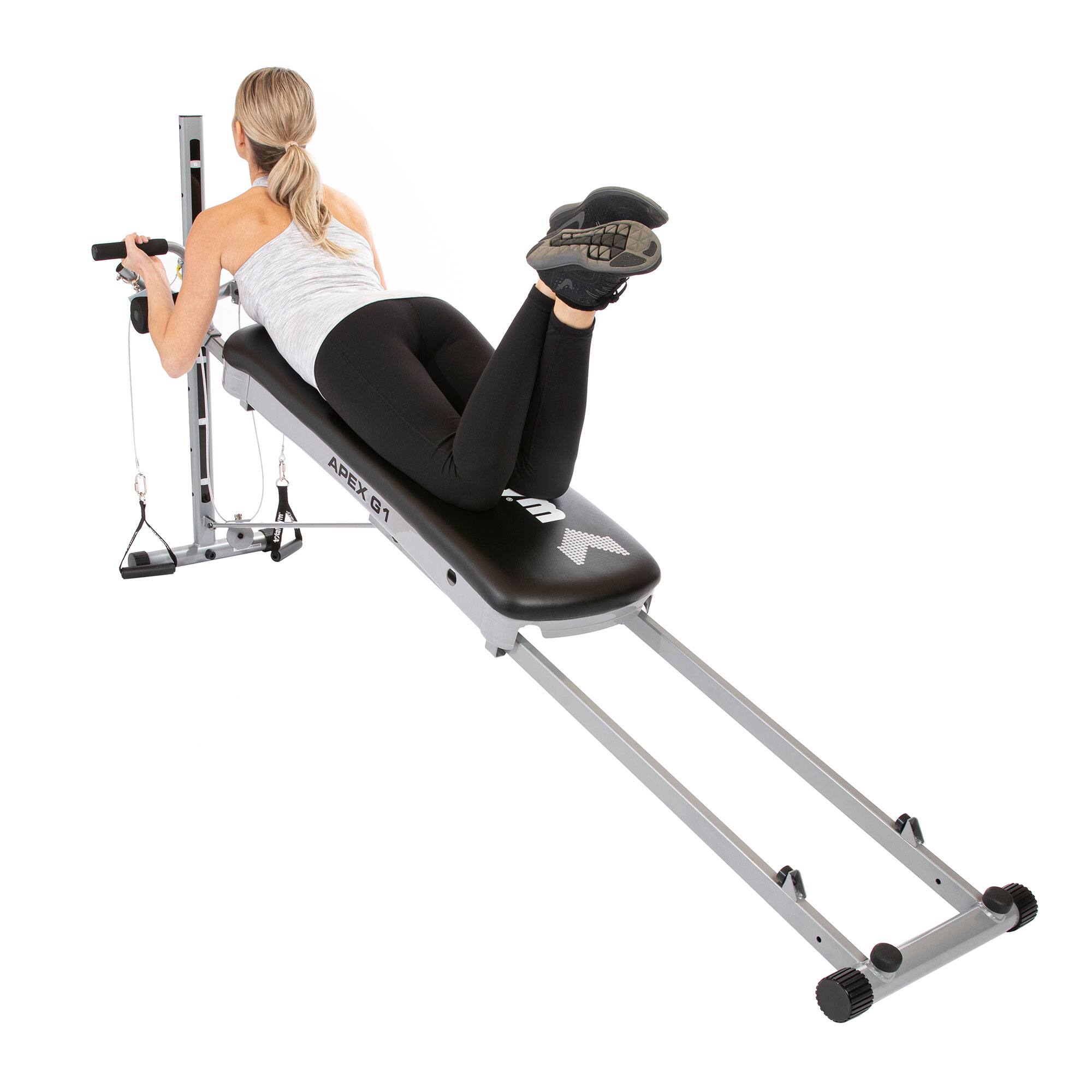 Alt View 8. Total Gym - Total Gym APEX G1 Home Fitness Incline Weight Training with 6 Resistance Levels - Black.