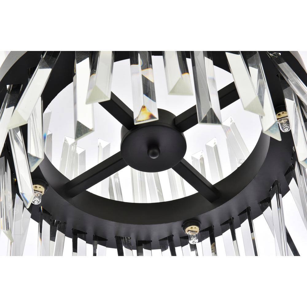 Alt View 2. Elegant Lighting - Serephina 16 inch crystal round pendant light in black - Black.
