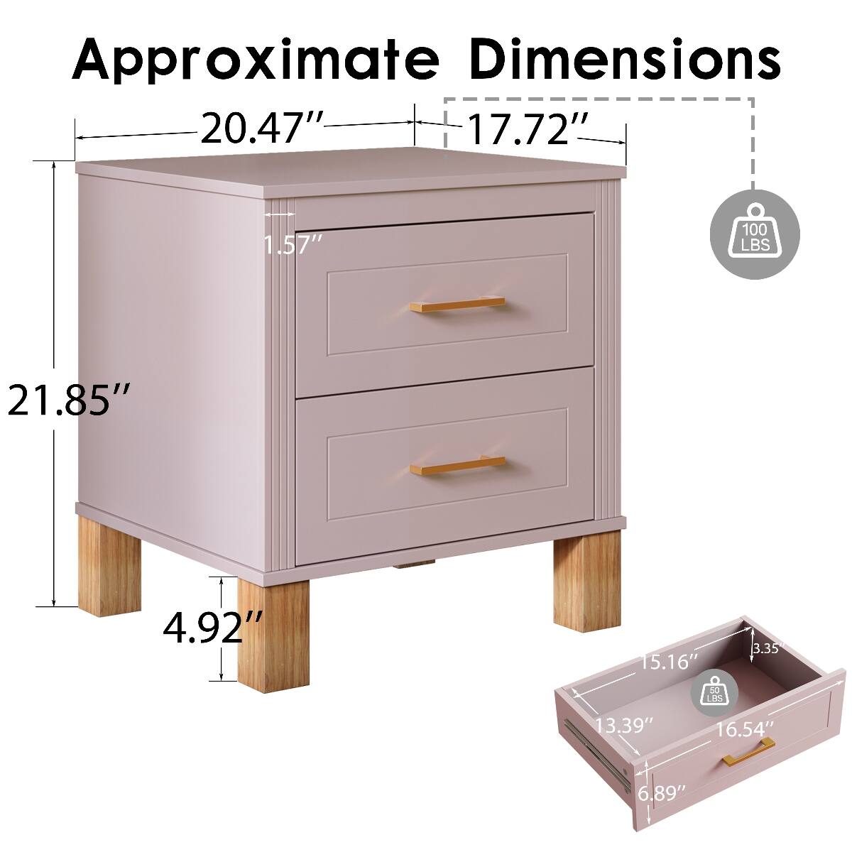 Approximate Dimensions

20.47" x 17.72" x 21.85" x 4.92"

1.57"

100 LBS

15.16" x 13.39" x 16.54" x 6.89" x 3.35

50 LBS