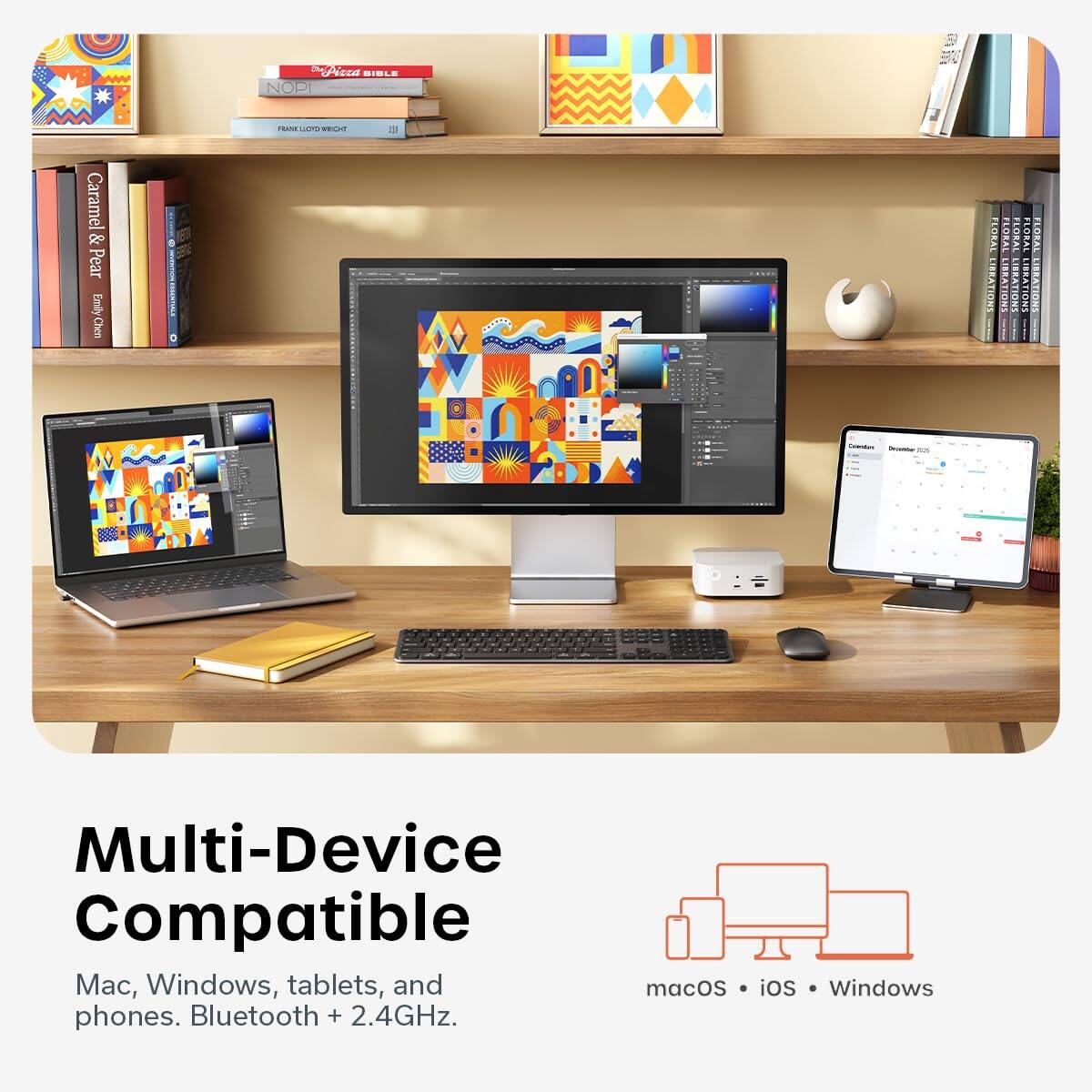 Aeta SIBLE NOD HO LOmS I 13 Caramel & Pear Emily Chen 1 FLORAL FLORAL FLORAL FLORAL FLORAL LIBRATIONS LIBRATIONS LIBRATIONS IBRATIONS IBRATIONS Multi-Device Compatible c, Windows, tablets, and macOS iOS Windows phones. Bluetooth + 2.4GHz.