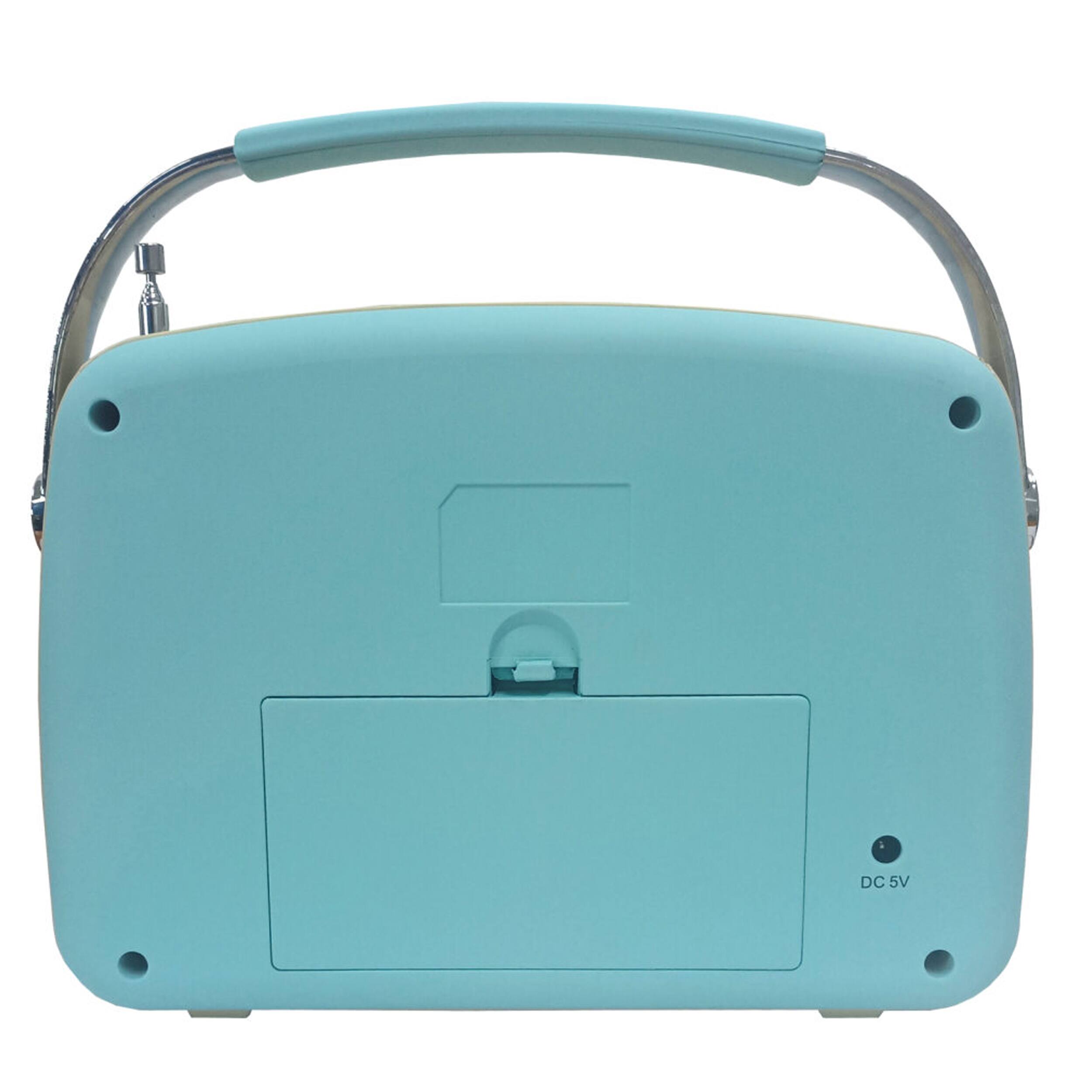 Alt View 2. Supersonic - Super Sonic Portable Rechargeable Bluetooth Retro Speaker in Blue.