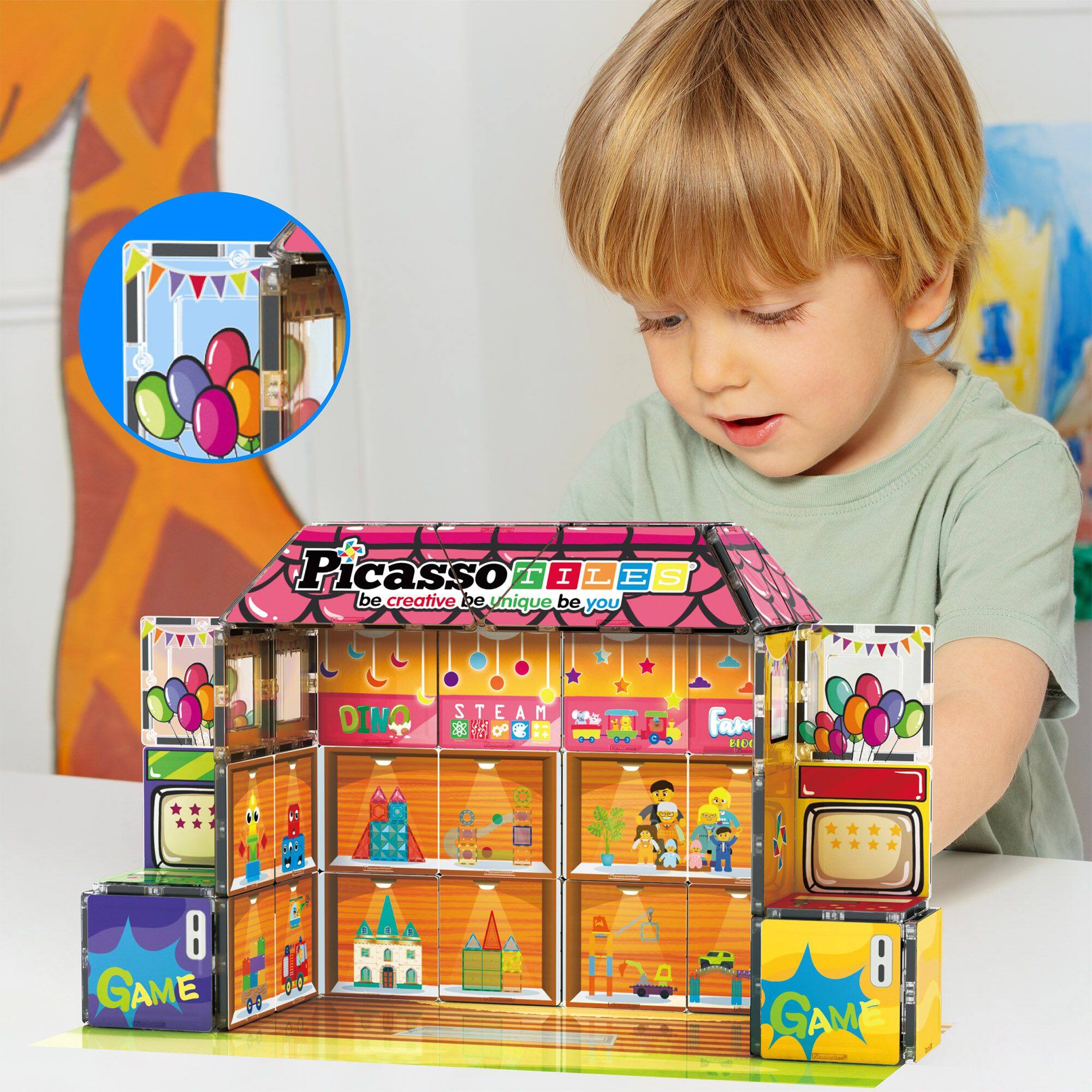 Picasso  
be creative be unique be you  

DINO  
STEAM  

GAME  
GAME  

8  
8  

Fam  
Fam  

IILES  
IILES