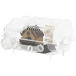 Pawhut - Cage with Large Wheel & Hideout, Small Animal Habitat with Accessories, Pet House - Clear