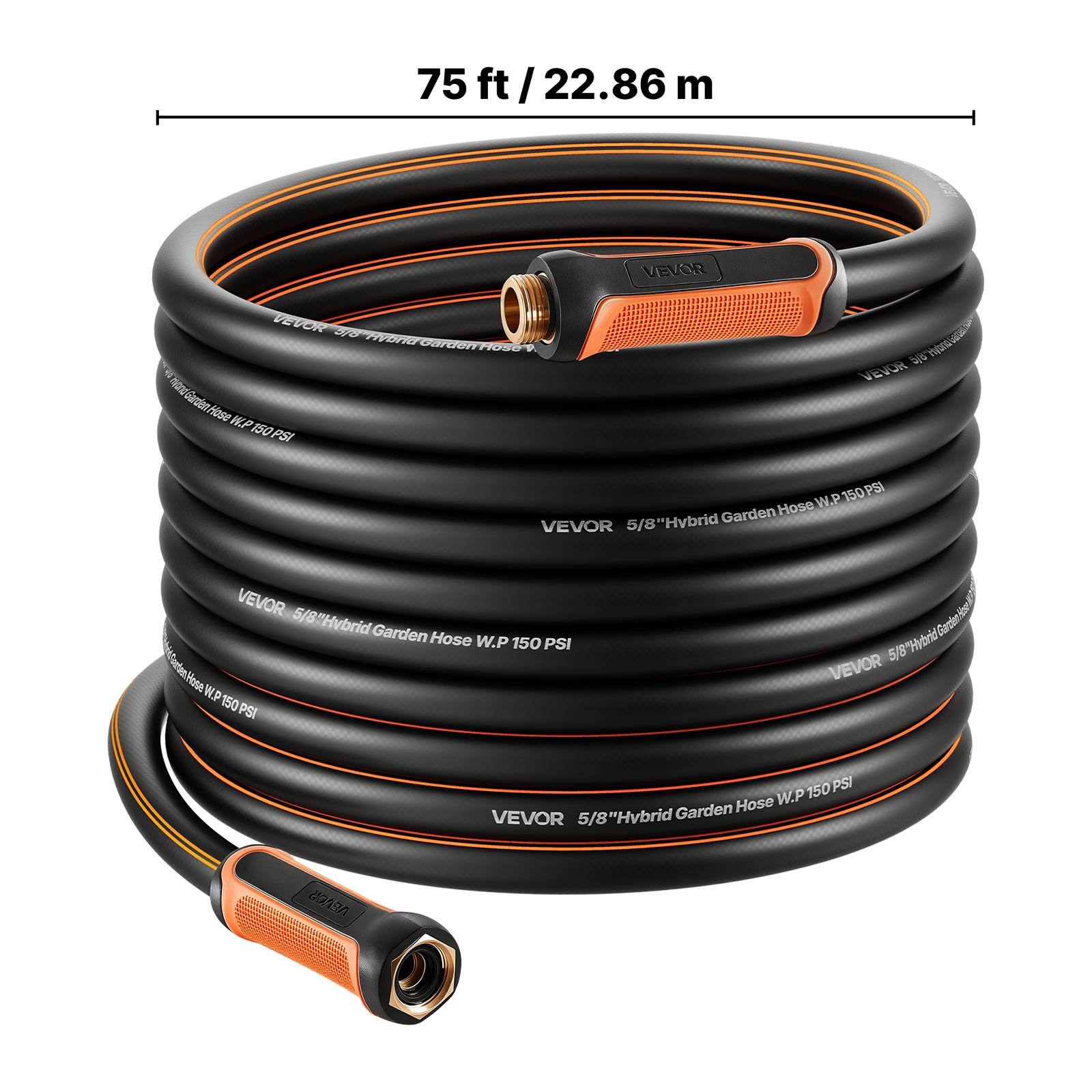 75 ft / 22.86 m

VEVOR 5/8" Hybrid Garden Hose W.P 150 PSI