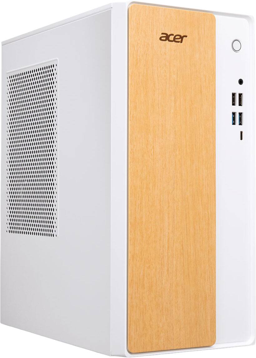 Alt View 10. Acer - Aspire TC AI Tower Desktop - AMD Ryzen AI 5 330 2025 - 16GB DDR5 Memory – 1TB Storage - Copilot+ PC - White.