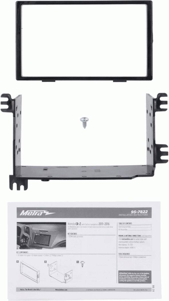 The text on the image reads "Melra 95-7822 Installation Instructions Honda CR-Z 2011-2016."