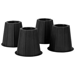 Home It - 5 to 6-inch Super Quality Bed risers, Round Shaped, Bed Riser Helps You Storage Under The Bed 4-Pack - Black