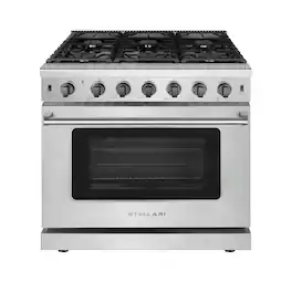 Stellari - 36 in. 6-Burners 6 cu. Ft. Freestanding Professional Gas Range in Stainless Steel with Convection Oven and Drawer - Stainless Steel