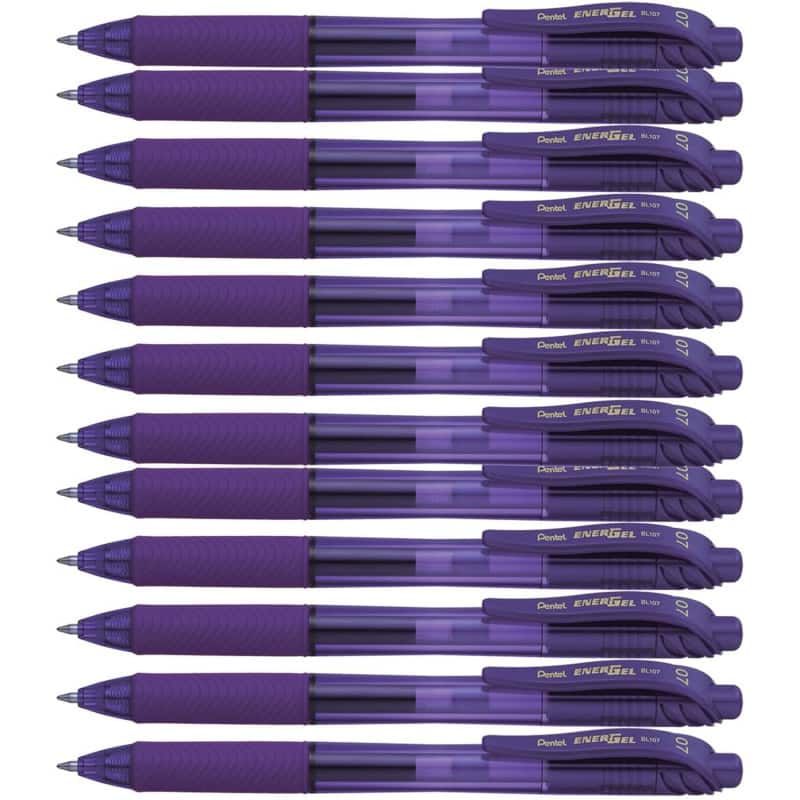 Pentel - EnerGel-X Retractable Liquid Gel Pen, Violet, Pack of 12