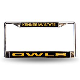 Rico Industries - Kennesaw State Owls Chrome Metal Laser Cut License Plate Frame - Multi