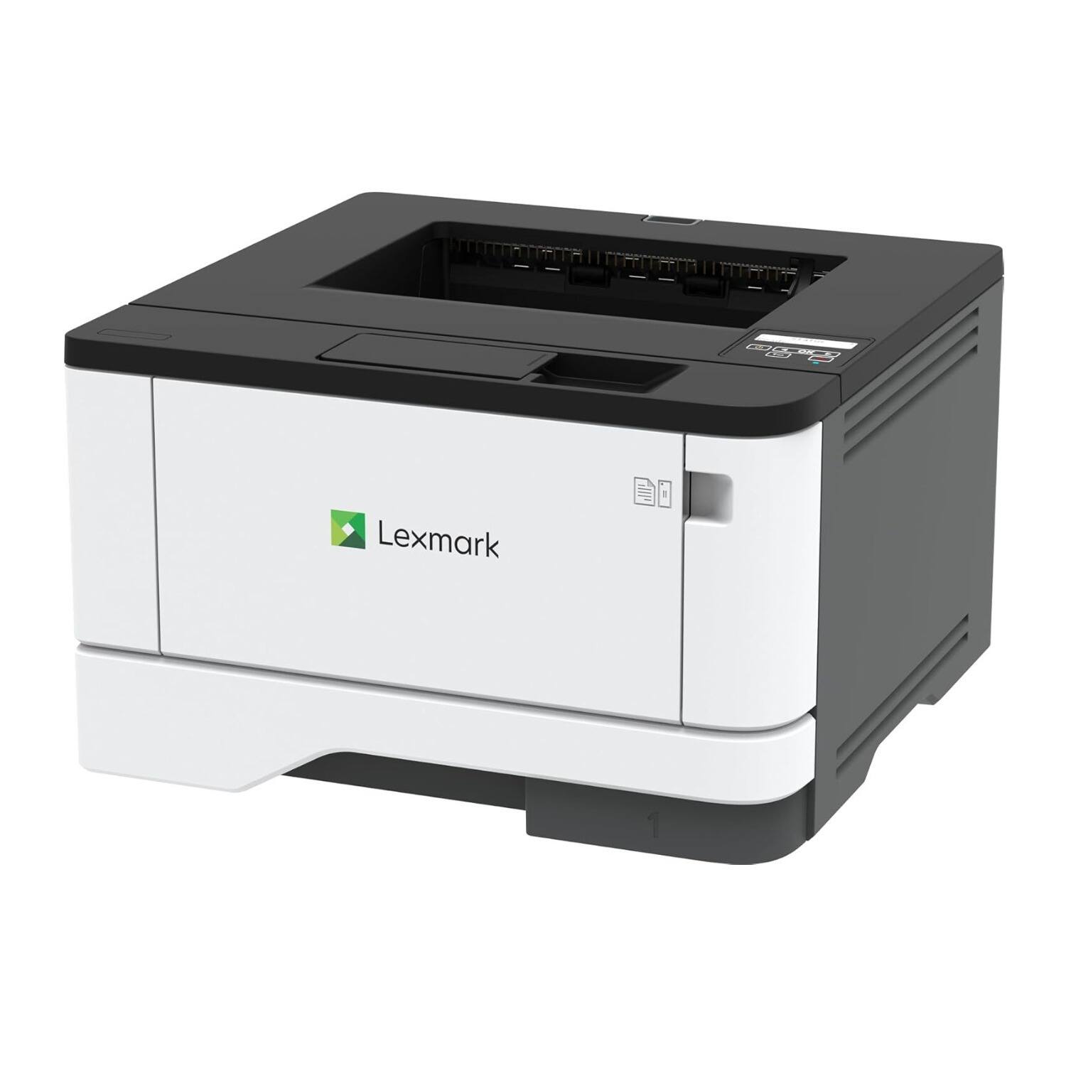 Left. Lexmark - Lexmark MS331DN 29S0000  Desktop Laser Printer - Monochrome - 40 ppm Mono - 2400 dpi Print - Automatic Duplex - Black.
